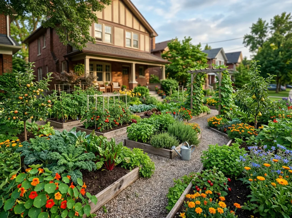 edible landscaping ideas replacing grass lawn with vegetables herbs and fruit trees