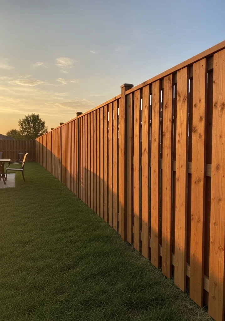 DIY dog-ear cedar privacy fence in suburban backyard — best cheap fence idea for full privacy at $3–$7/ft