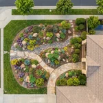 Colorful succulent rock garden ideas for front yard and backyard landscaping