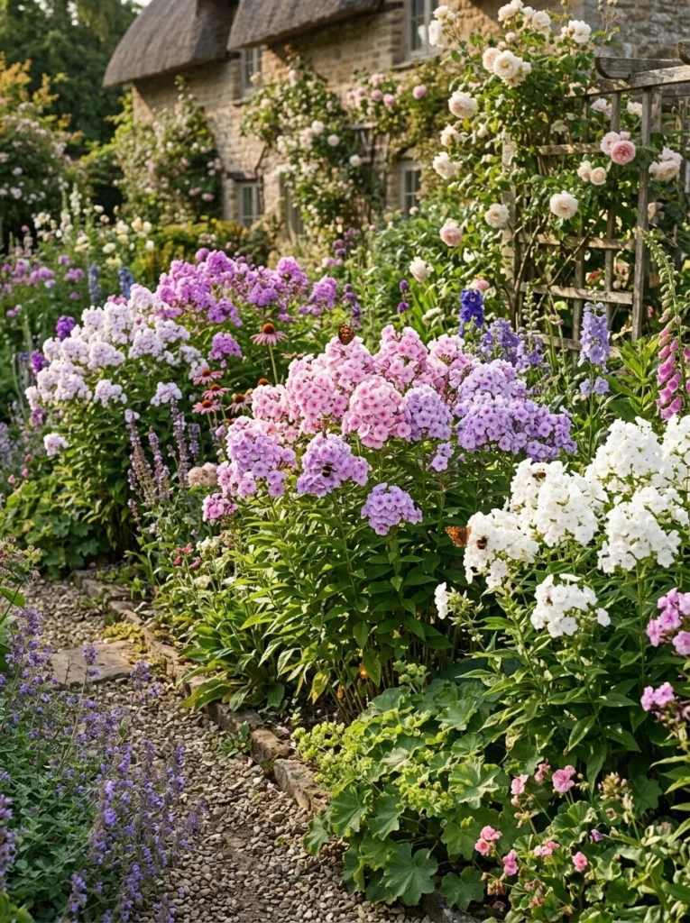 fragrant pink lavender garden phlox summer border flowers midsummer bloom
