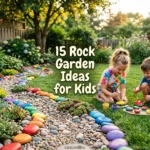rock garden ideas for kids in a sunny backyard