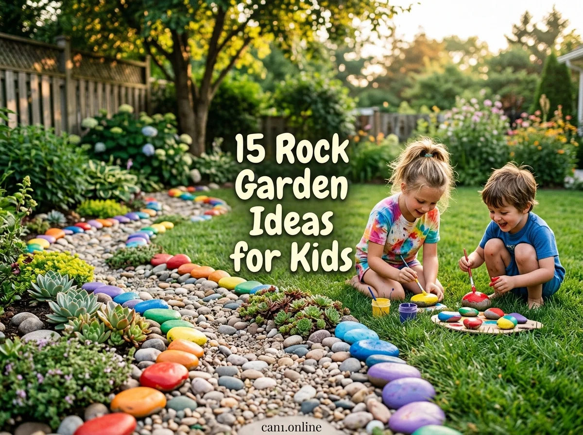 rock garden ideas for kids in a sunny backyard