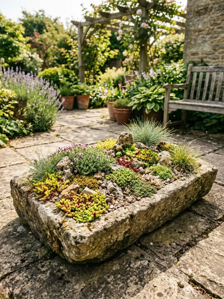 full sun rock garden container planting ideas.