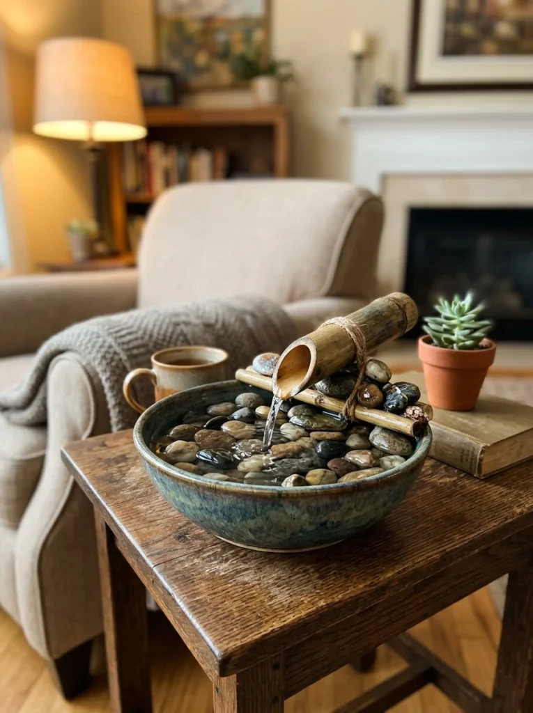 DIY tabletop water fountain for indoor home decor
