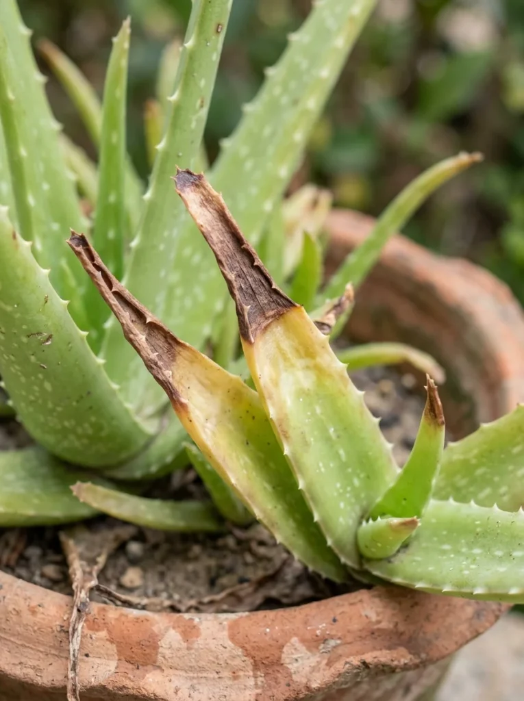 Aloe vera leaves turning brown — common aloe vera plant problems