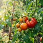 15 Tomato Plants Growing Tips : Ripe tomato plants growing on the vine in a sunny backyard garden
