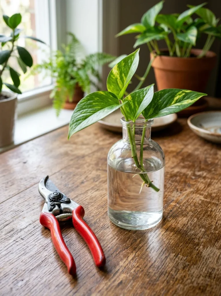 tools needed to propagate pothos cuttings.