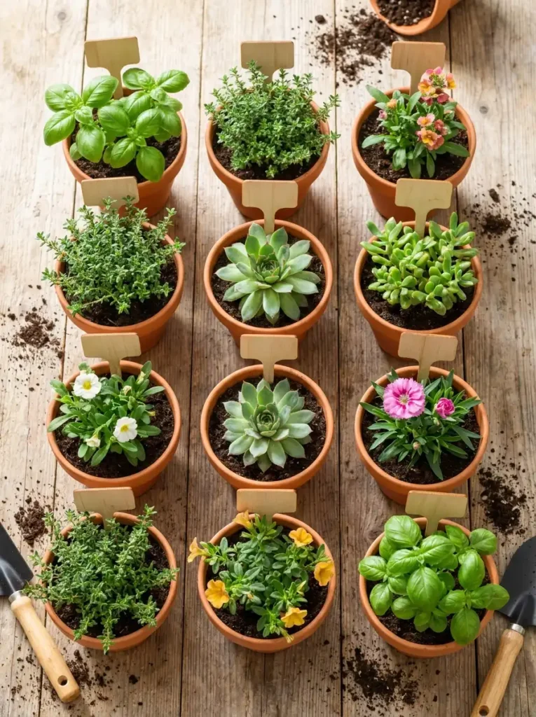 Ten common poisonous garden plants arranged for identification