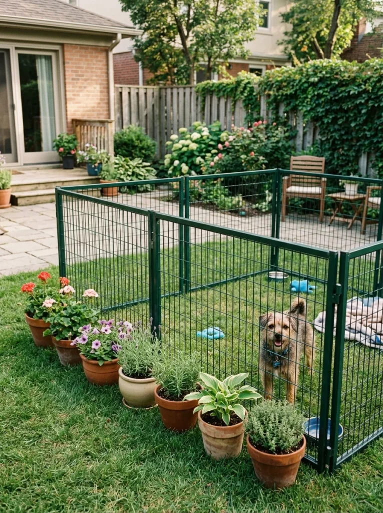 portable mesh dog fence for renters.
