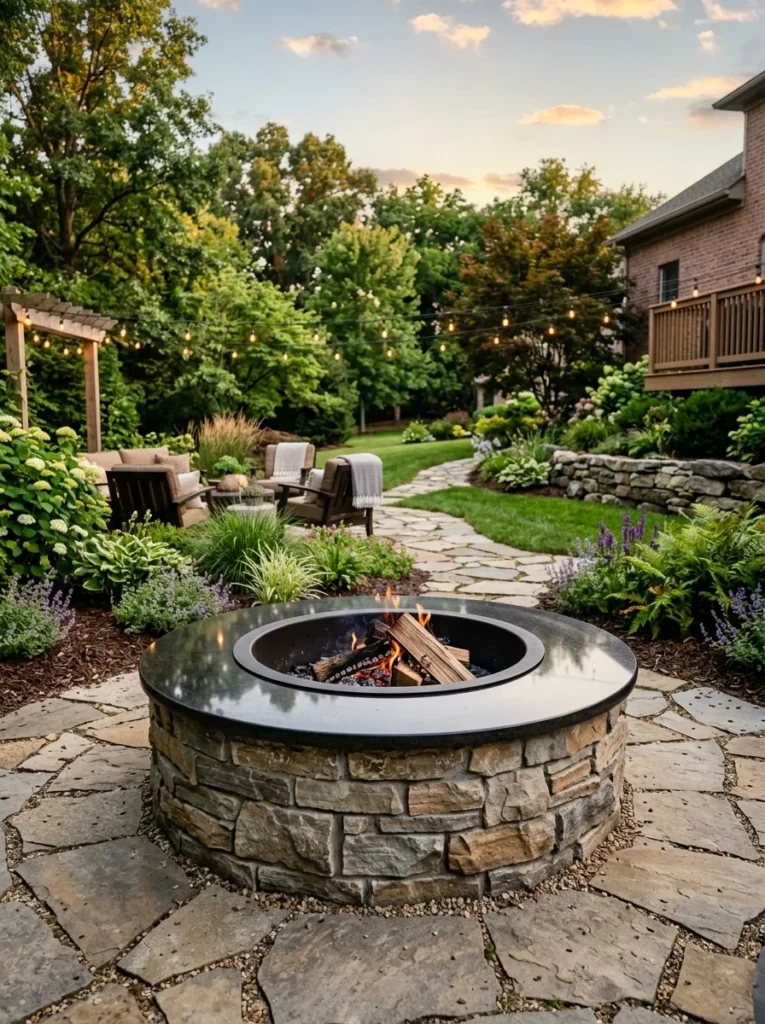stone paver smokeless fire pit with granite cap