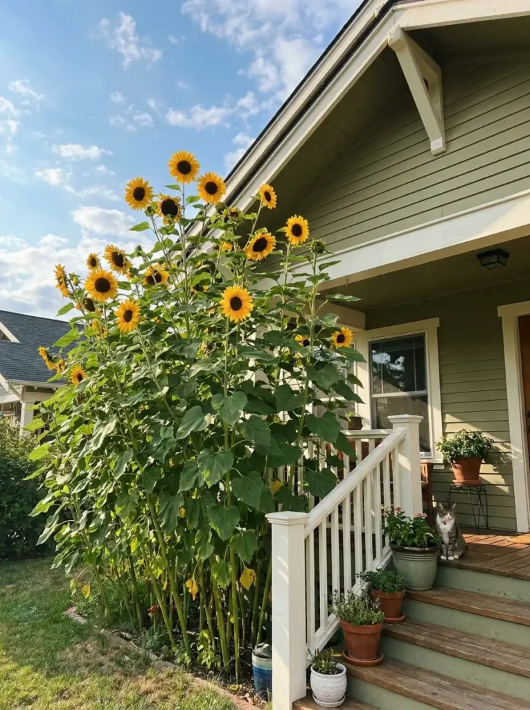 sunflowers non toxic flowers for front yard.