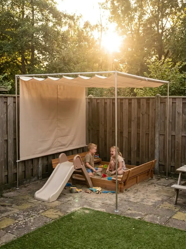 shade ideas small backyard play area