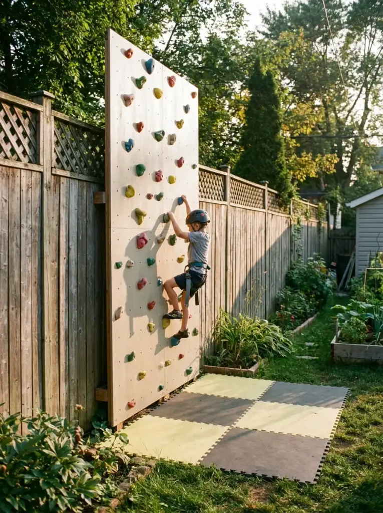 backyard climbing wall small yard