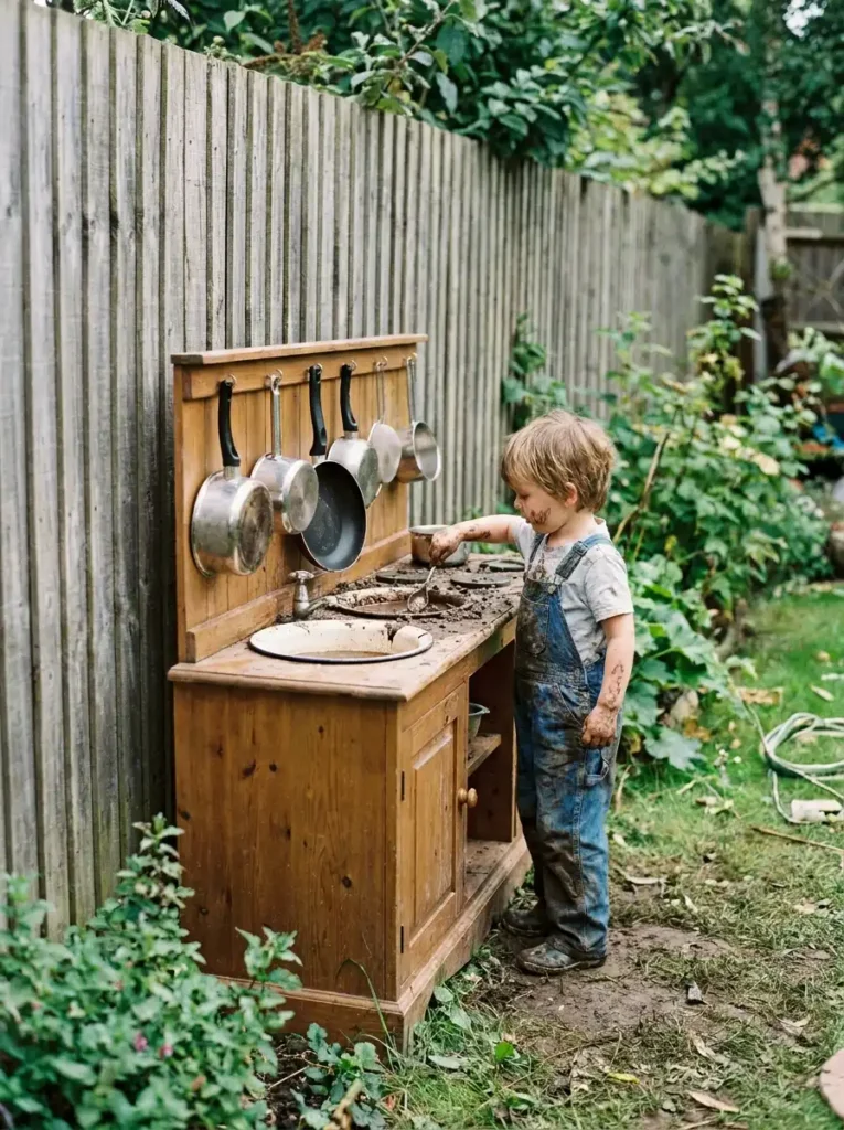 backyard mud kitchen small yard idea
